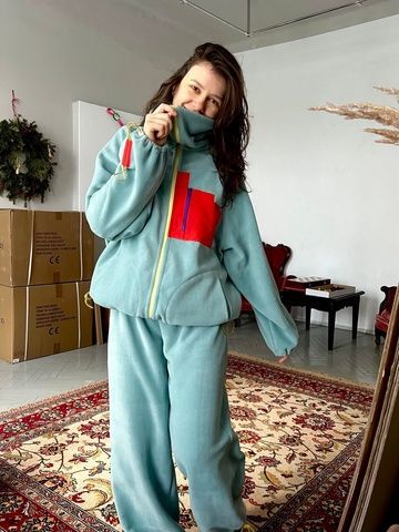 Флісові штани, сіро-блакитний, onesize